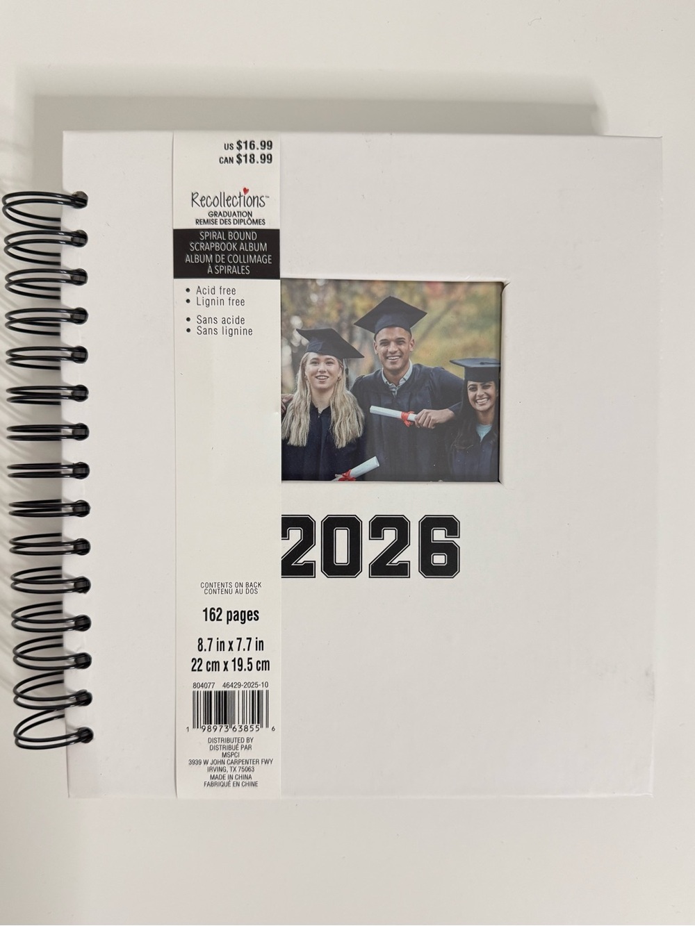 Recollections Graduation Spiral Scrapbook Album 2026 | 162 Pages